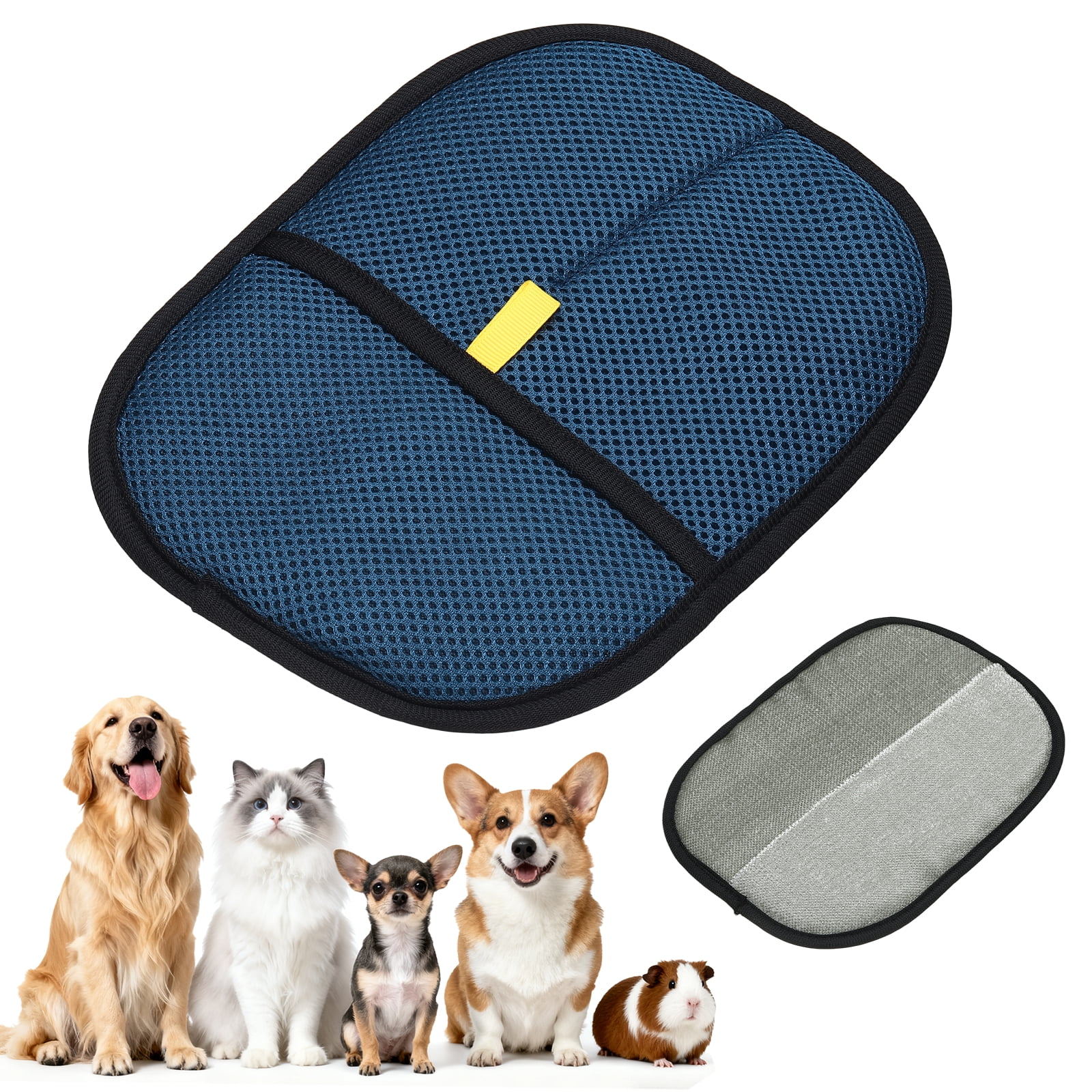 Pet Hair Removal Gloves, Reusable Electrostatic Pet Gloves for Cats Dogs Grooming, Thickened, (Dark Blue), Intended for Clothing/Couch/Carpet/Car Seat at Walmart