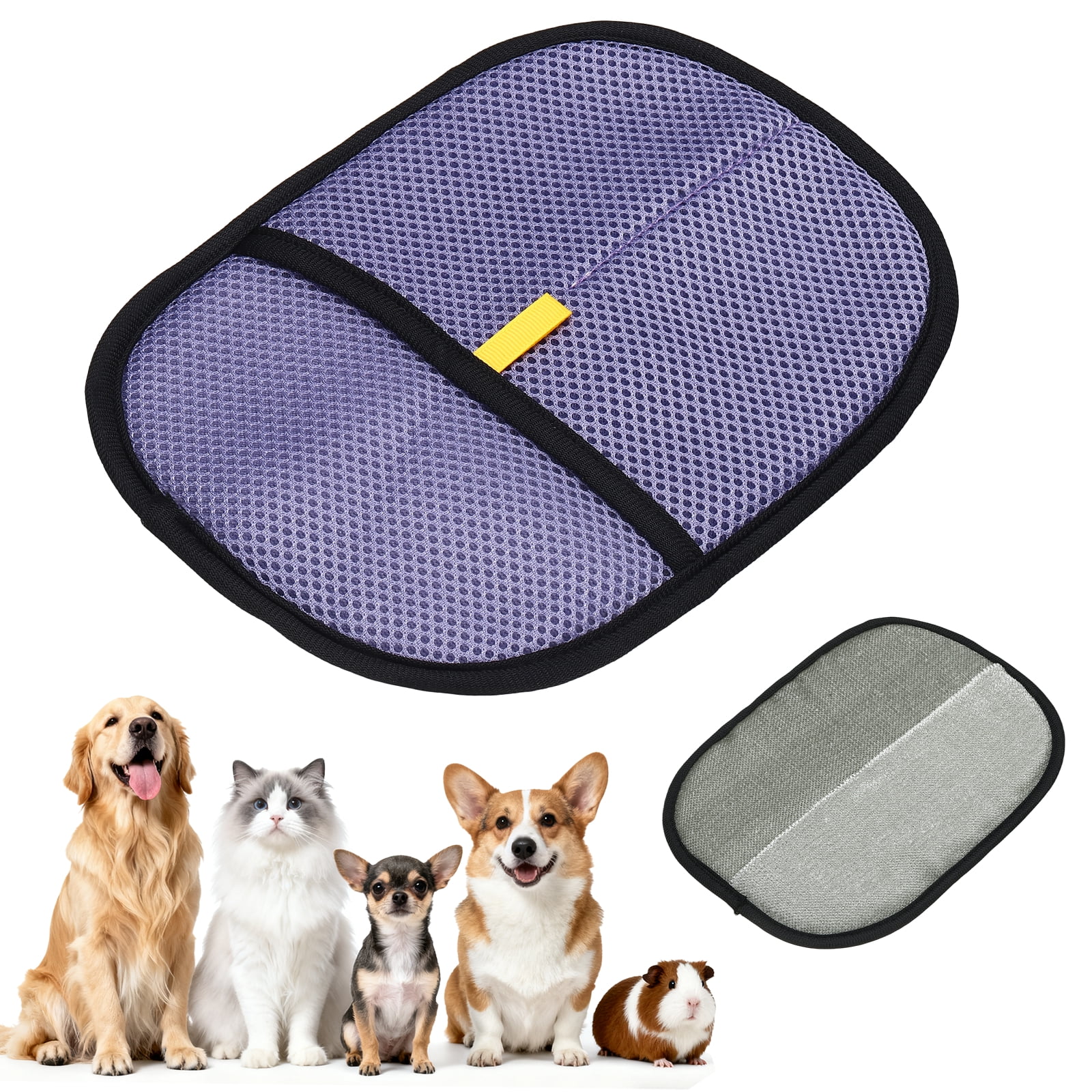 Pet Hair Removal Gloves, Reusable Electrostatic Pet Hair Gloves for Cats Dogs Grooming, Thickened, (Purple), Intended for Clothing/Couch/Carpet/Car Seat at Walmart