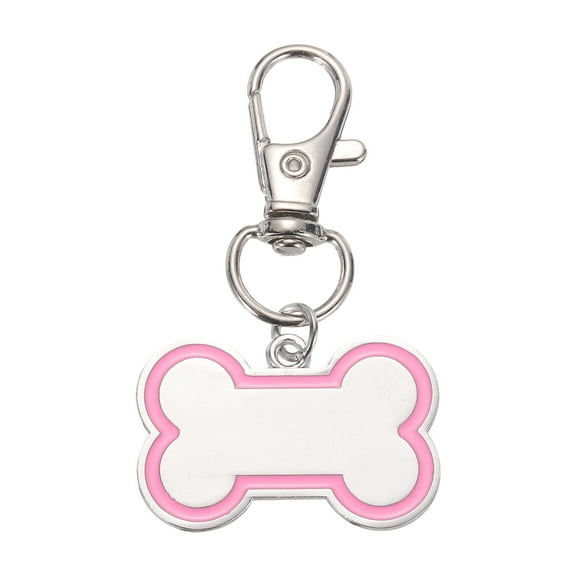 Uxcell Pet ID Tags Bone Shape, 30x20mm Metal Personalize Engraved Both Sides Blank Tags Stamping Pet Supplies (Pink)