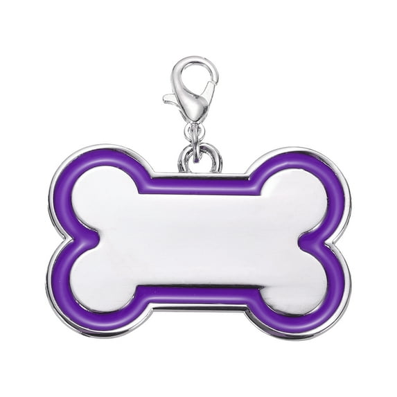Uxcell Pet ID Tags Bone Shape, 45x30mm Metal Personalize Engraved Both Sides Blank Tags Stamping Pet Supplies (Purple)