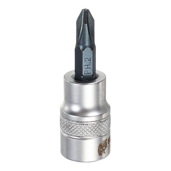 Uxcell Phillips Bit Socket 3/8" Drive PH2 S2 Steel Cross Head Screwdriver Drill Bits CR-V Steel Socket Adapter for Home Auto Axle Hex Nuts Bolts Repair