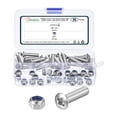 thumbnail image 1 of Uxcell Phillips Cross Flat Round Head Machine Screw Kit with Lock Nut (M5-0.8x25) 80Pcs, Stainless Steel Fasteners, 1 of 7