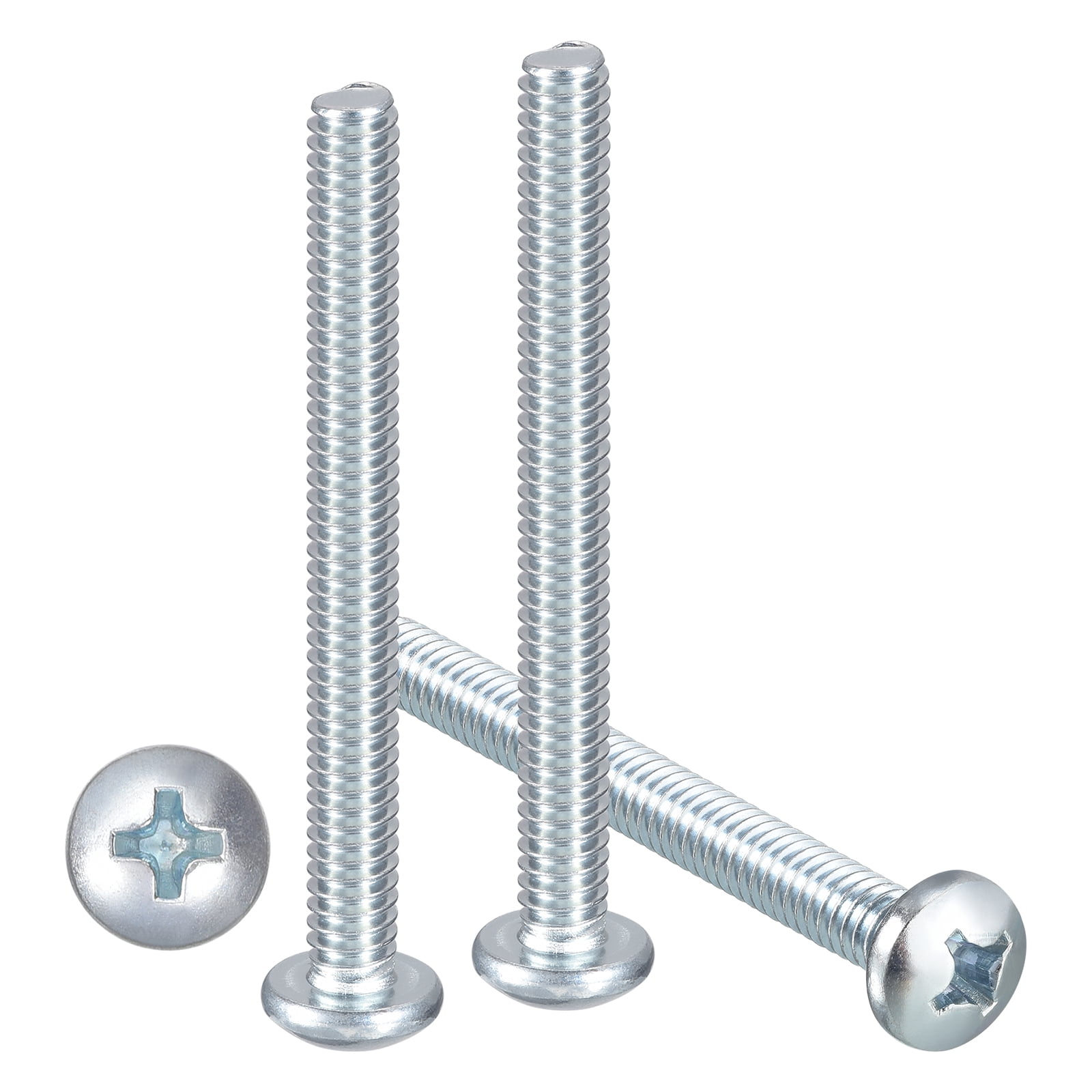 Uxcell Phillips Pan Head Machine Bolts (1/4"-20x2-1/2") 50Pcs, Carbon Steel Pan Head Mounting Screws - for Home Door Window Installment Electrical DIY, Zinc Coated