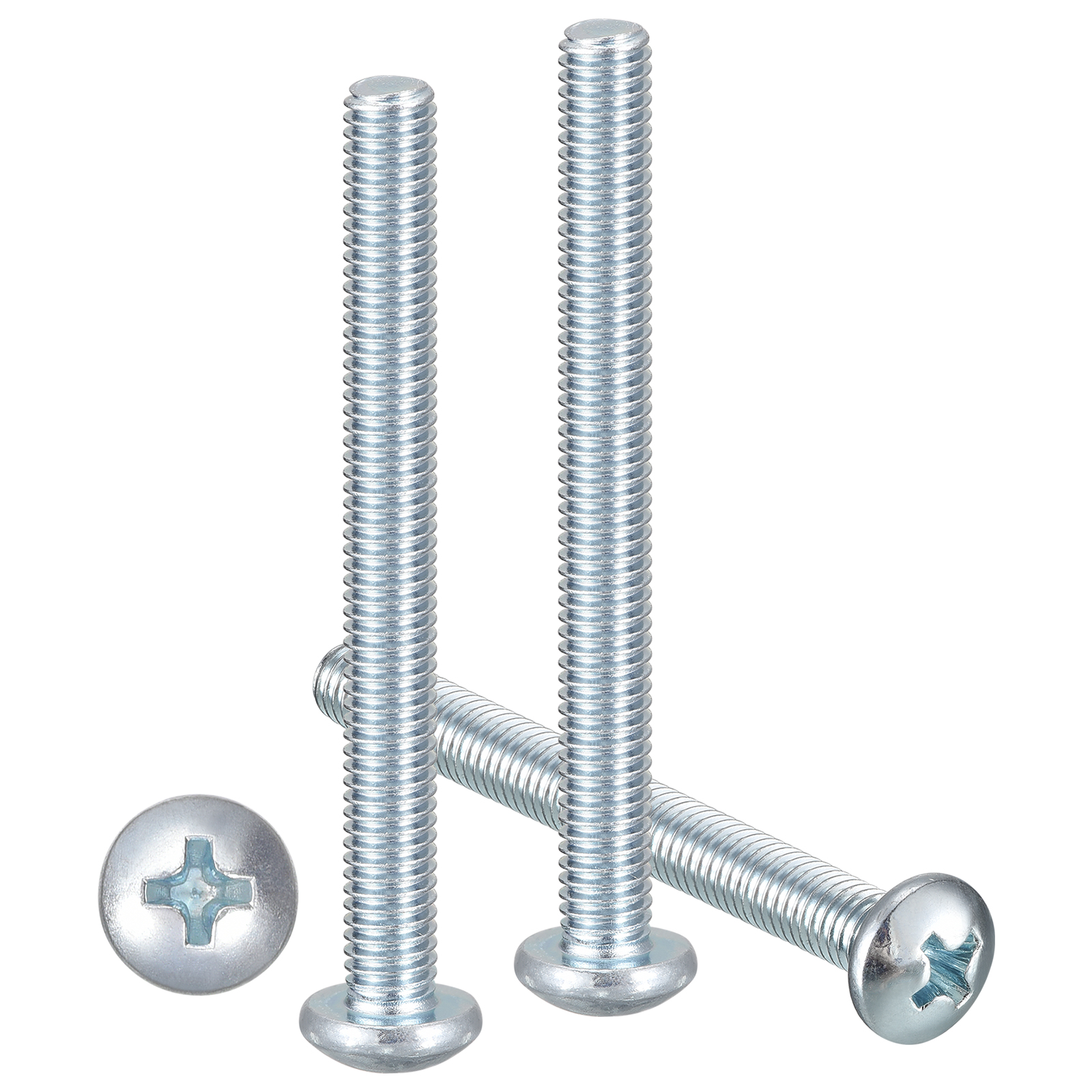 Uxcell Phillips Pan Head Machine Bolts (#10-24x2-1/2") 50Pcs, Carbon Steel Pan Head Mounting Screws - for Home Door Window Installment Electrical DIY, Zinc Coated