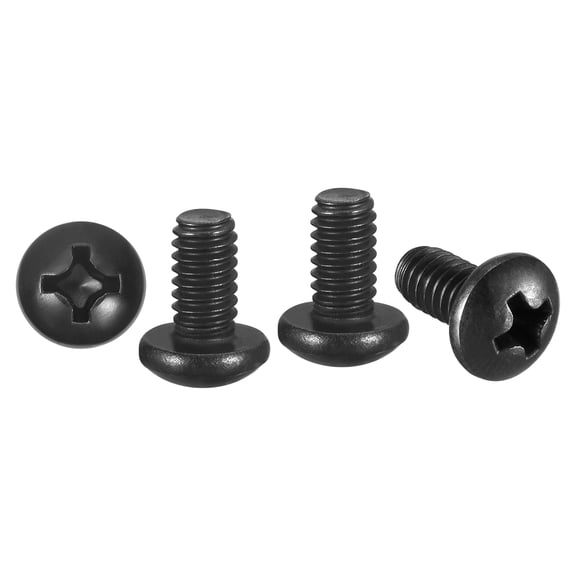 Uxcell Phillips Pan Head Machine Bolts (#8-32x5/16") 50Pcs, Carbon Steel Pan Head Mounting Screws - for Home Door Window Installment Electrical DIY, Black Oxide