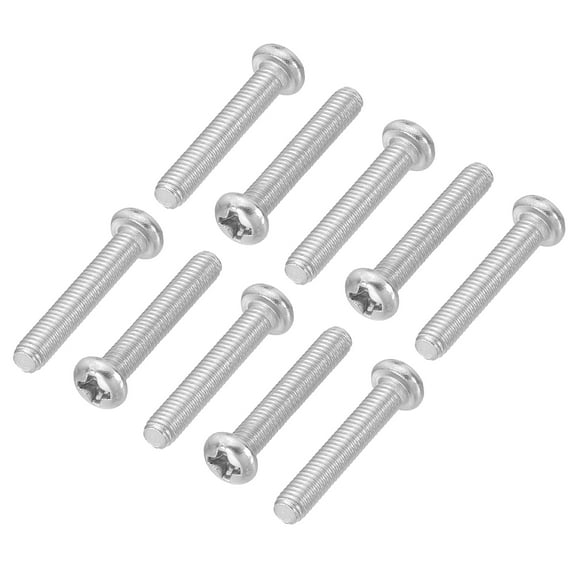 Uxcell Phillips Pan Head Screws, 40 Pack M3-0.5 x 25mm 304 Stainless Steel 18-8 Full Thread Pan Head Machine