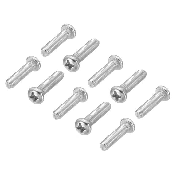 Uxcell Phillips Pan Head Screws, 60 Pack M4-0.7 x 16mm 304 Stainless Steel 18-8 Full Thread Pan Head Machine