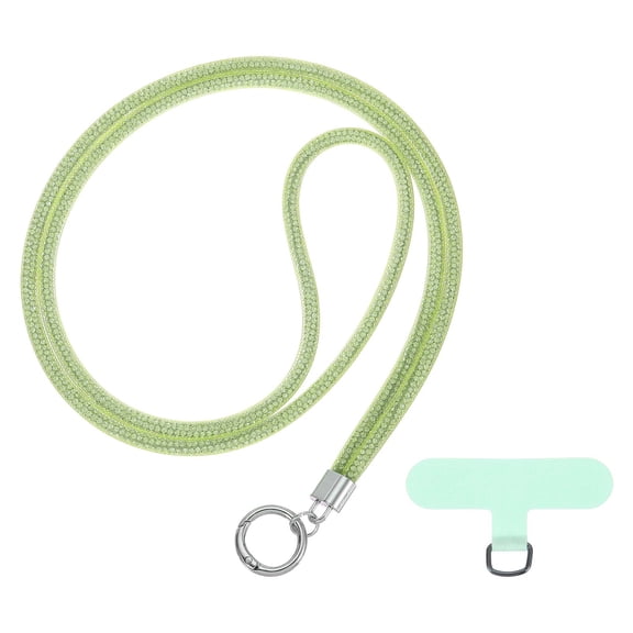Uxcell Phone Chain Crossbody Lanyard, Water Diamond Wrist Phone Bling Strap Green