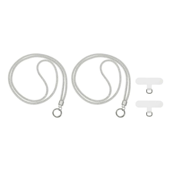 Uxcell Phone Chain Crossbody Lanyard, Water Diamond Wrist Phone Bling Shoulder Strap White