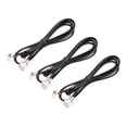 thumbnail image 1 of Uxcell Phone Extension Cord 1.64FT Telephone Cable Phone Line Cord RJ11 6P4C Plugs Black 3pcs, 1 of 5