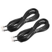 Uxcell Phone Extension Cord 15FT Telephone Cable Phone Line Cord RJ11 6P4C Plugs Black 2pcs