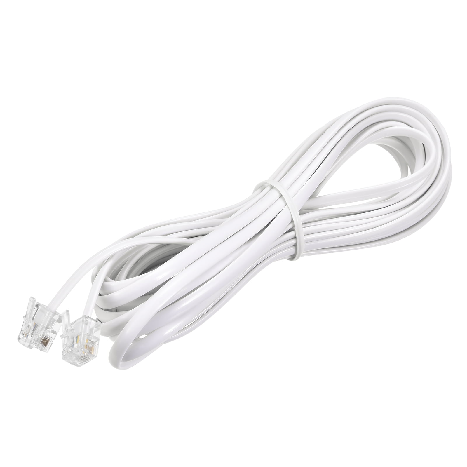 15 ft. Telephone Extension Cord, with RJ11 (6P4C) Connectors, Works  w/Telephones, Fax Machines, Modems, Black (5-Pack)