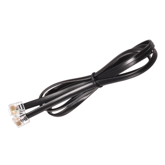 Uxcell Phone Extension Cord 3.28FT Telephone Cable Phone Line Cord RJ11 6P6C Plugs Black 1pcs