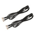 thumbnail image 1 of Uxcell Phone Extension Cord 3.28FT Telephone Cable Phone Line Cord RJ11 6P6C Plugs Black 2pcs, 1 of 5