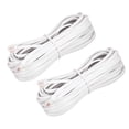 thumbnail image 1 of Uxcell Phone Extension Cord Telephone Cable Phone Line Cord RJ11 6P4C Plugs, Male to Male for Phone and Fax 2pcs White 25 ft, 1 of 5