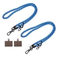 thumbnail image 1 of Uxcell Phone Lanyard Crossbody Neck Wrist Lanyard with Lanyard Patch for Smartphone Blue With Orange Streak 2 Pack, 1 of 4