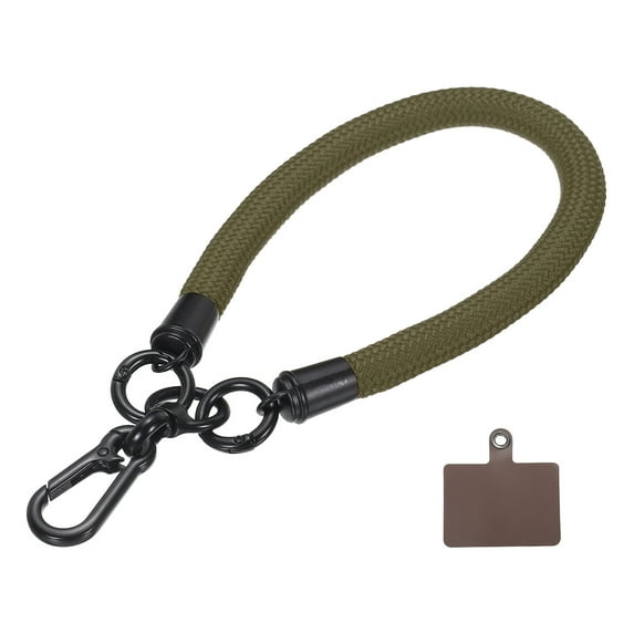 Uxcell Phone Lanyard Universal Polyester Wrist Lanyard with Lanyard Patch for Smartphone Army Green 1 Pack