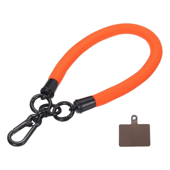 Uxcell Phone Lanyard Universal Polyester Wrist Lanyard with Lanyard Patch for Smartphone Orange 1 Pack