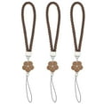 thumbnail image 1 of Uxcell Phone Lanyard Wrist Straps, Creative Braided Flower Charm Strap for Phone Case and Keychain Brown, 1 of 7