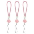 thumbnail image 1 of Uxcell Phone Lanyard Wrist Straps, Creative Braided Flower Charm Strap for Phone Case and Keychain Pink, 1 of 7