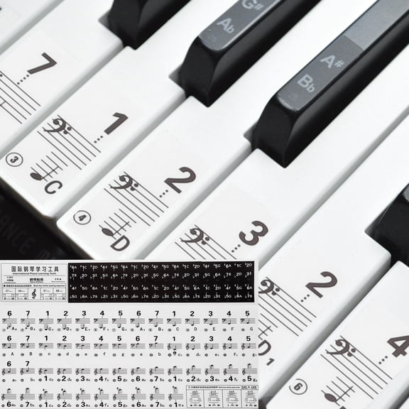 Uxcell Piano Key Stickers for 88/61/54 Keys, Keyboard Sticker Piano Notes Guide Removable Labels