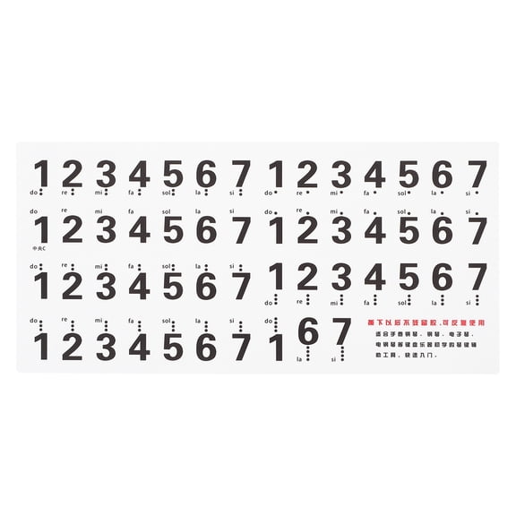 Uxcell Piano Keyboard Stickers for 32/49/61/88 Keys, Removable Piano Number Key Note Guide Sticker for Beginners Music Learning Aid, Black