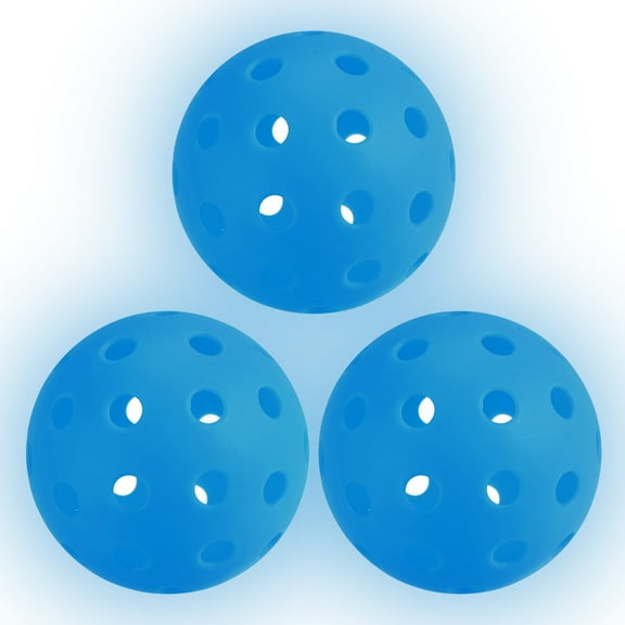 Uxcell Pickleball Balls Glow in the Dark Pickleball Outdoor Pickleball Balls with Mesh Bag for Indoor Outdoor Blue