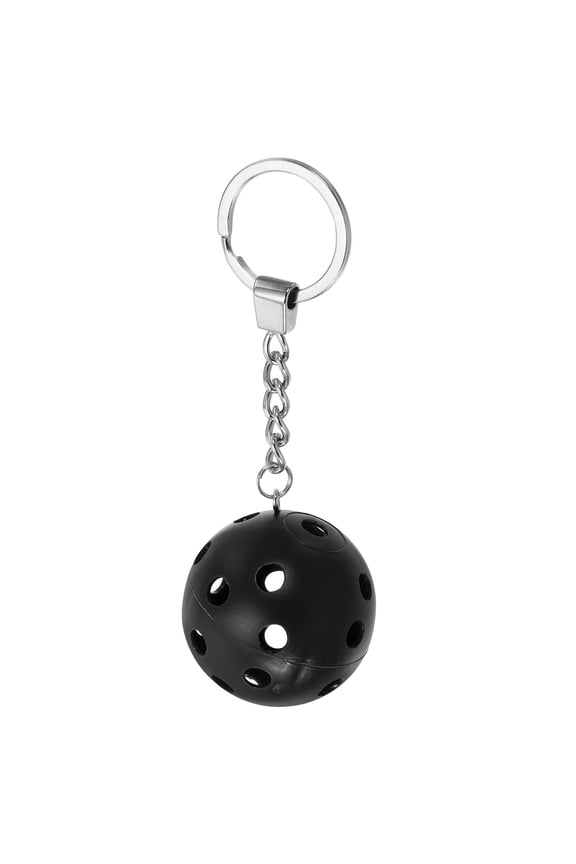 Pickleball Keychain Mini Pickleball Ornament for Bags Backpacks Rackets Luggage Tags Party Favors Black