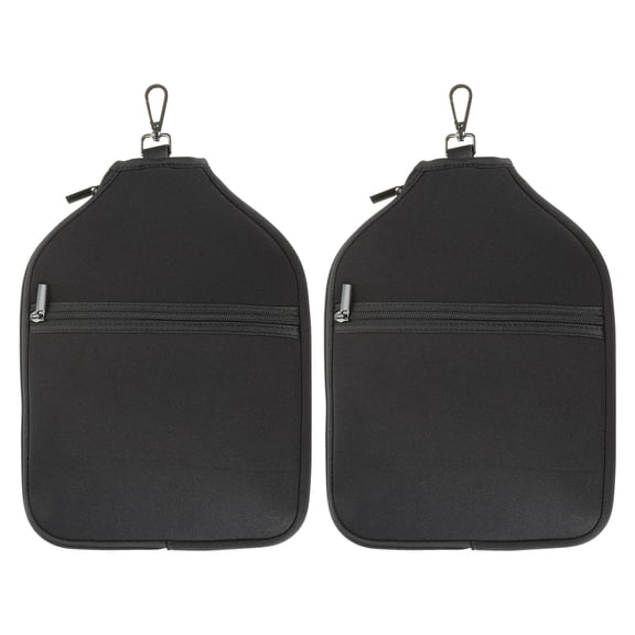 Uxcell Pickleball Paddle Cover 12.2x9.4 Inch, Neoprene Pickleball Racket Sleeve with Carrying Strap,Black 2Pack