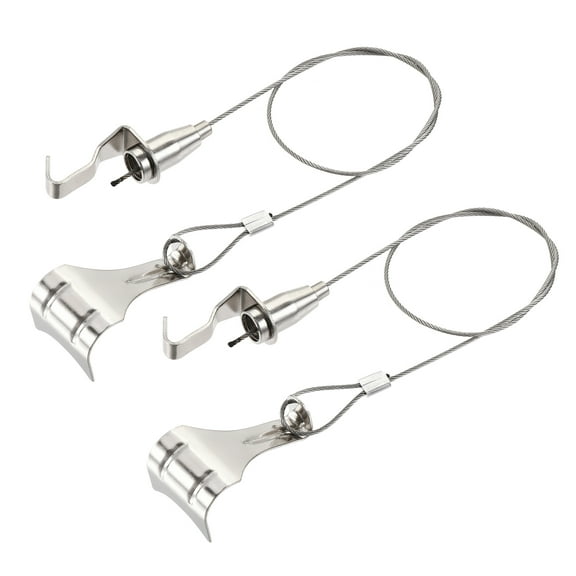 Uxcell Picture Hanging Wire Kit 0.5M Electroplating with Large S-Hook Load 66lbs 2Set