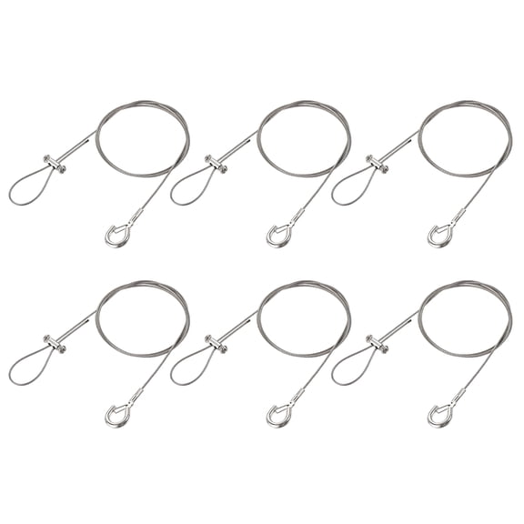 Uxcell Picture Hanging Wire Kit 1M Load 66lbs with Horizontal Fixing Screws 6Set
