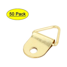 Uxcell Picture Photo Frame Cross Stitch Triangle Ring Hangers Hooks Gold Tone 50Pcs