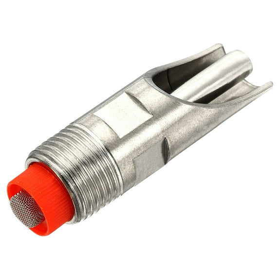 Uxcell Pig Nipple Waterer Automatic Poultry Drinker Feeder 1/2" PT Stainless Steel Plastic Hat Duck-Mouth Type, Silver