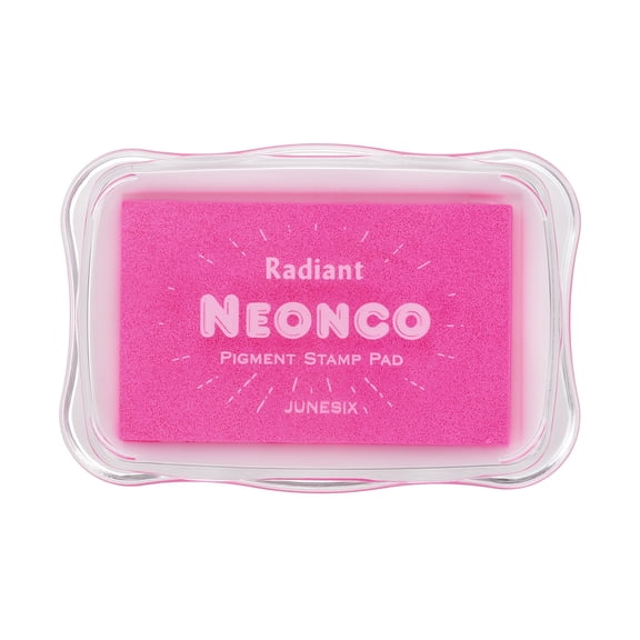 Uxcell Pigment Ink Pads for Stamps, 3.9 x 2.5 Inch Washable Embossing Craft Ink Pad Stamp for Paper, Fingerprint, DIY Card Making, Neon Magenta