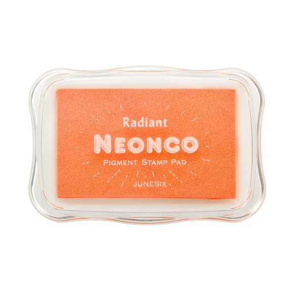 Uxcell Pigment Ink Pads for Stamps, 3.9 x 2.5 Inch Washable Embossing Craft Ink Pad Stamp for Paper, Fingerprint, DIY Card Making, Neon Orange
