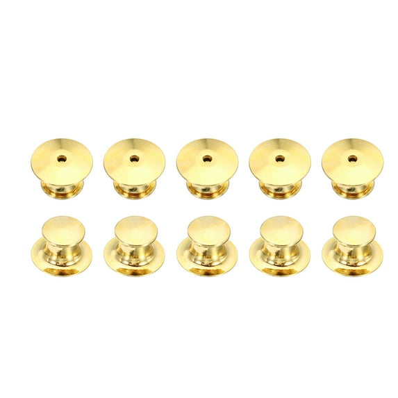 Uxcell Pin Backs Metal Lapel Pin Backing Enamel Pin Brooch Holder Locking Clasp Gold Tone 10 Pack