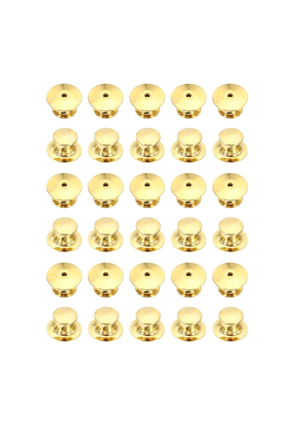 Pin Backs Metal Lapel Pin Backing Enamel Pin Brooch Holder Locking Clasp Gold Tone 30 Pack