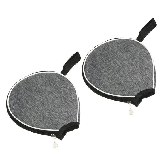 Uxcell Ping Pong Paddle Case Table Tennis Racket Case Half Soft Cover Container Bag, Grey 2 Pack