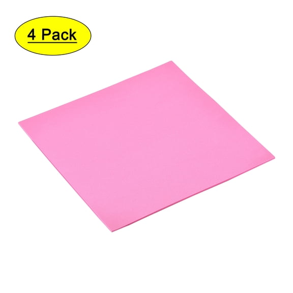 Uxcell Pink EVA Foam Sheets 10 x 10 Inch 3mm Thickness for Crafts DIY Projects, 4 Pcs