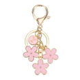 thumbnail image 1 of Uxcell Pink Flower Keychain Charm, Cute Enameled Keychain Initial Floral Keyring for Women Key Handbag Accessories Y, 1 of 6