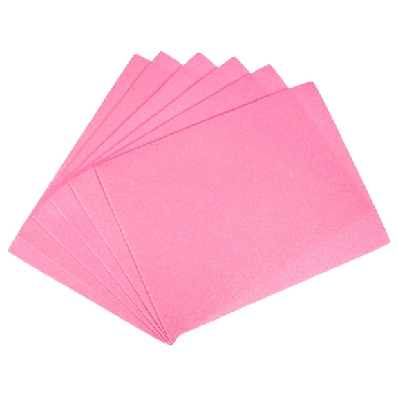 Uxcell Pink Glitter EVA Foam Sheets 11 x 8 Inch 2mm Thick for Crafts DIY 6 Pack