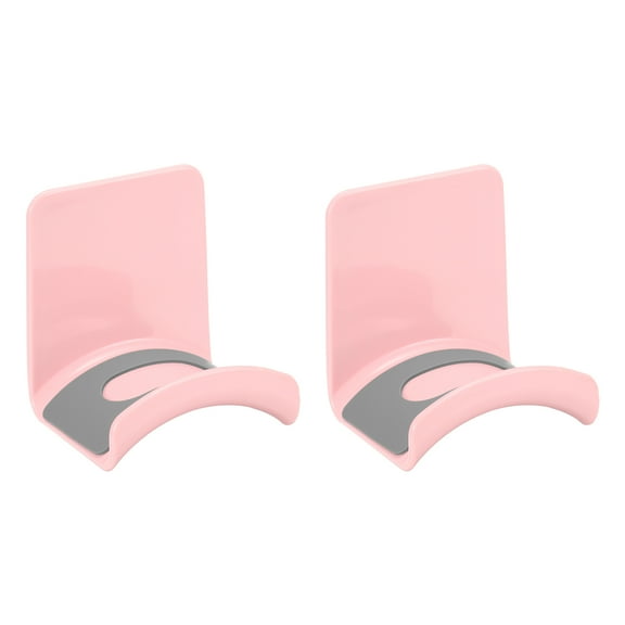 Headphone Stand, 2 Pcs Hook Mount Headphone Hanger Hook Under Desk for Gaming Headphones Earphones, Pink(Wall-mounted)