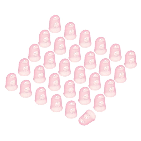 Uxcell Pink Silicone Finger Protectors Gloves Breathable Reusable Fingertip Caps with Air Holes XS 30 Pcs