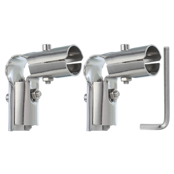 Uxcell Pipe Clamp Connector, Stainless Steel Chain Link Fence Clamps for Coat Racks Store Shelves Bracket Rail L-Shape
