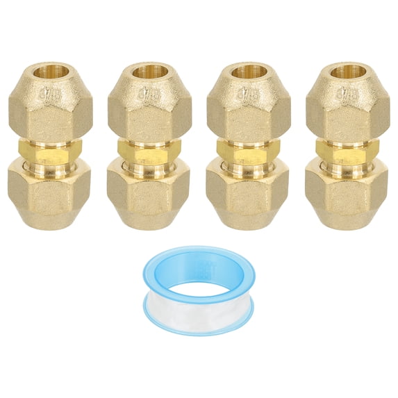 Uxcell Pipe Extension Joint Connector, Free Welding AC Copper Pipe Coupling Adapter with Tape 3/8" 4
