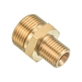 thumbnail image 1 of Uxcell Pipe Fitting, M22 to M14 Male Thread Hex Extension Connector Adapter 1.22 Inch for Garden Water Pipes, Gold, 1 of 5