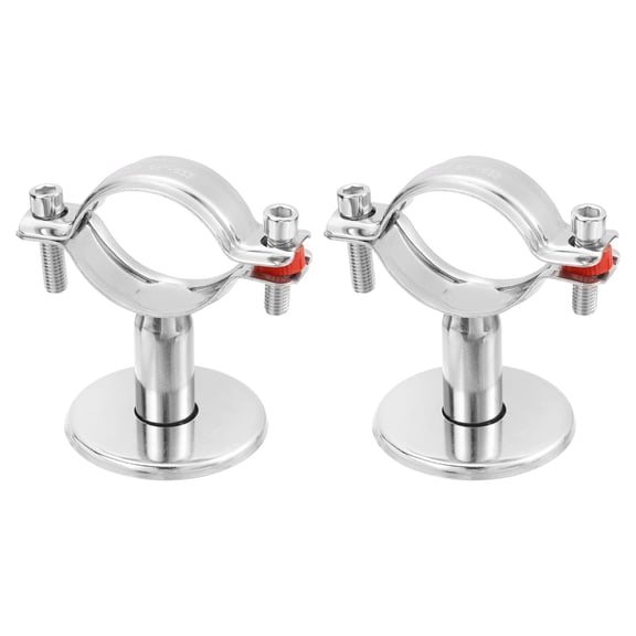 Uxcell Pipe Supports, Stainless Steel Wall Mount Ceiling Mount Pipe Support Bracket for Dia 51mm Pipe Tube