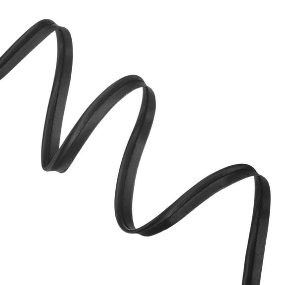 Uxcell Piping Cord Trim, 10 Yards Polyester 1/2 Inch Satin Piping Bias Tape with Welting Cord Lip Tape [Black]