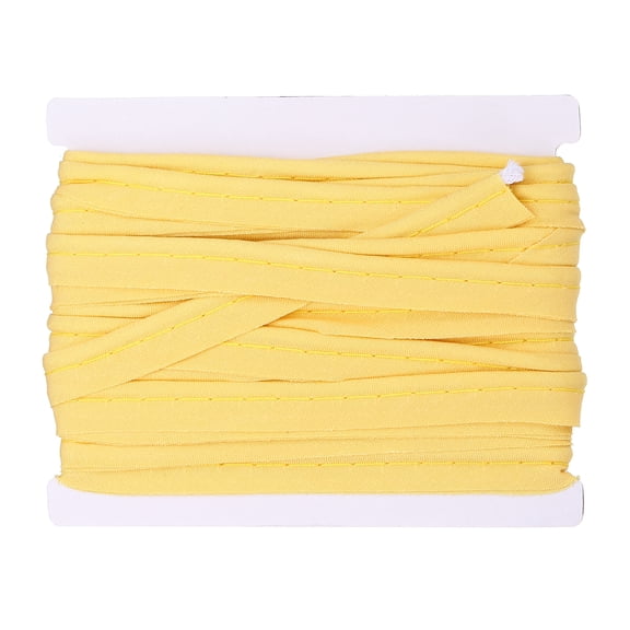 Uxcell Piping Trim Bias Tape, 3/8 Inch 6 Yards Cotton Folding Binding Tape with Welting Cord, Decorative Sewing Trim for Home Decor Sewing DIY Crafting Clothing Fabric Edge, Lemon Yellow