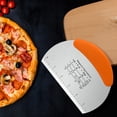 thumbnail image 1 of Uxcell Pizza Cutter Stainless Steel Cutter Scraper for Pastry Dough Orange, 1 of 7